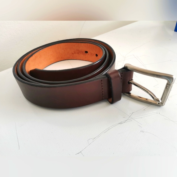 Kirkland Signature Brown Italian Full Grain Leather Belt Men’s Pant Size 44 - Picture 1 of 5